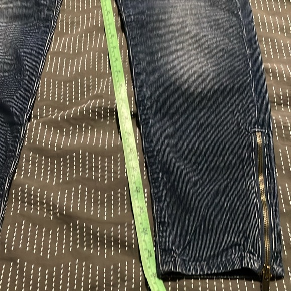 7 For All Mankind Women’s Blue Velvet Corduroy Cropped & Skinny Jeans Pants 32 - Picture 8 of 12